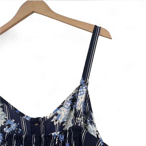 Mlle Gabrielle Blue & White Striped Floral Summer Pockets Sundress Plus Size 3X - Picture 4 of 8